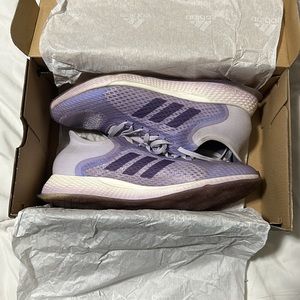 Lavender purple adidas running shoes